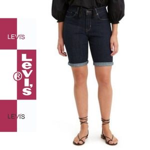 Levi's | Dark wash blue Bermuda jeans shorts